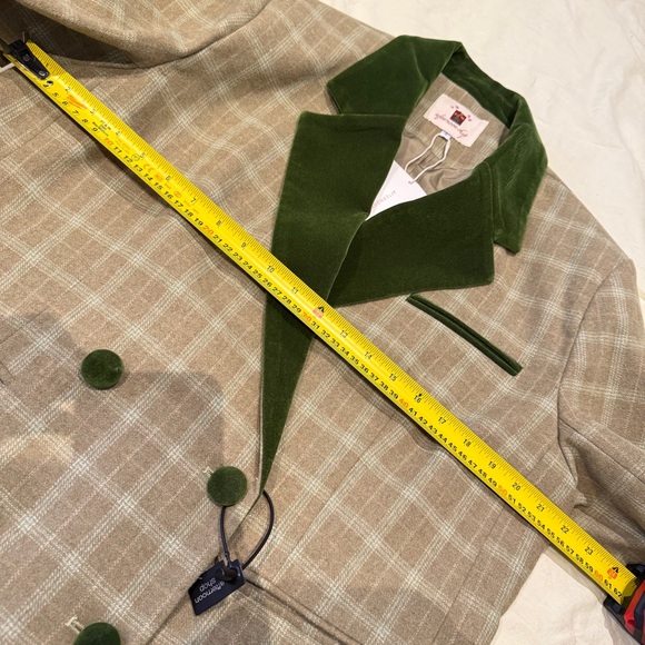 BNWT Two-Tone Plaid Wool Blend Blazer w/ Shoulder Pads, Parisian, Vintage, Sz M - Picture 14 of 16